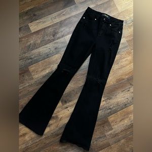 Women’s Indigo Rein distressed flare jeans